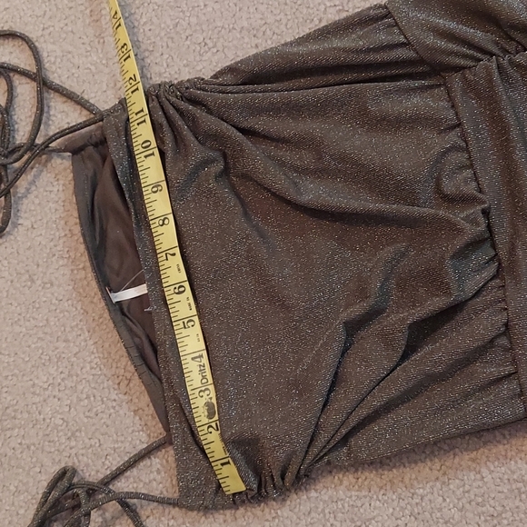 Free People Poppy Ruched Mini Dress Green Small NEW - Picture 7 of 13